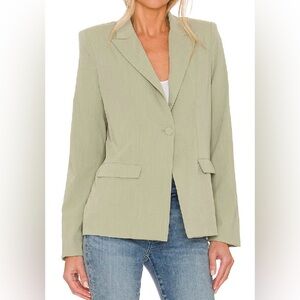 Lovers + Friends x Revolve Roxanne Linen Blend Blazer Fern Green Size Large